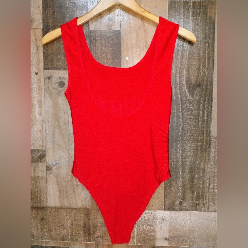 Red Mermaid One Piece Swim Body Suit Size Medium - Picture 3 of 3